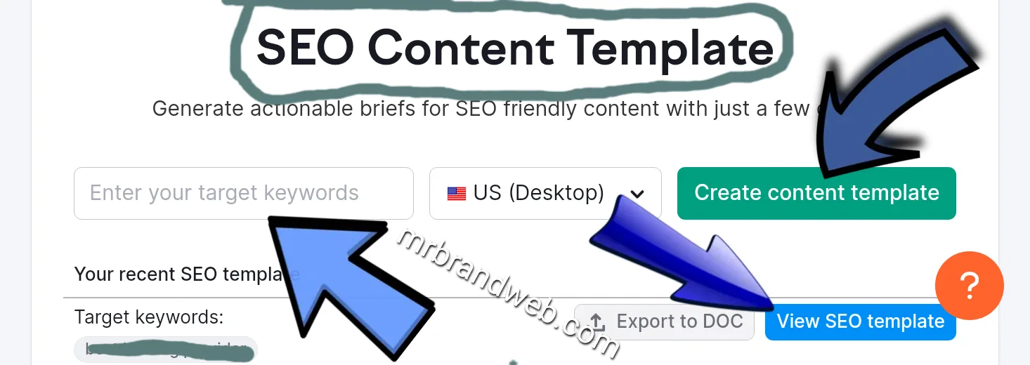 create SEO content template